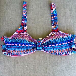 No Boundaries, Colorful Patterned, Bikini Top, Size Large 11/13